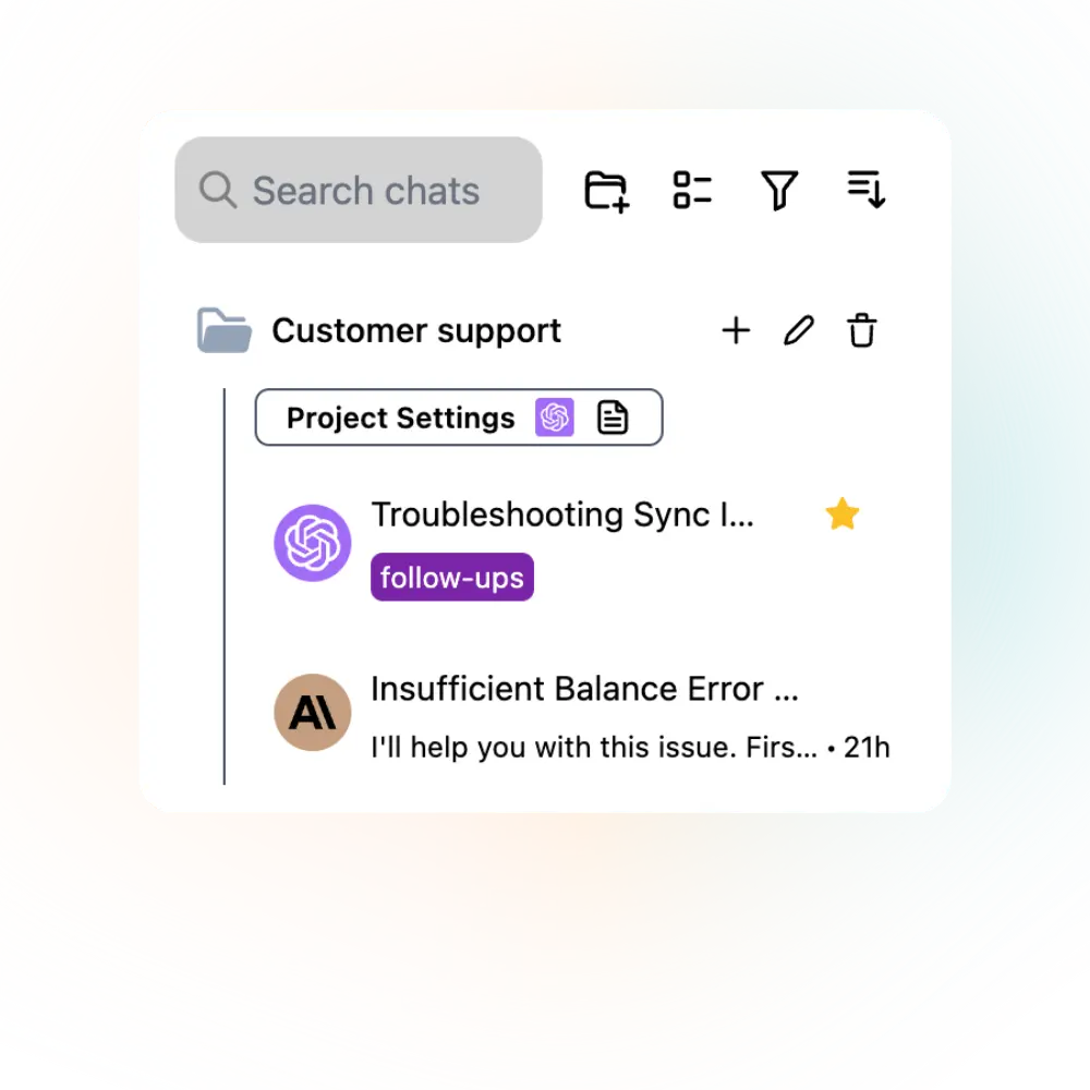 Easily manage all chats - Organize conversations with search, tags, filter and more.